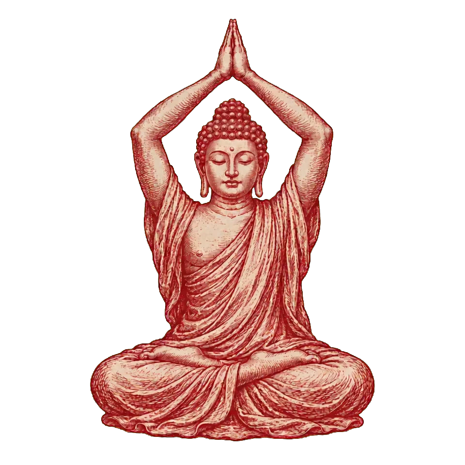Buddha-Figur mit einer einladenden Geste